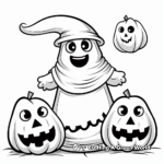 Spooky Ghosts Halloween Coloring Pages 3