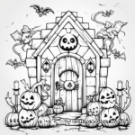 Spooky Halloween Door Coloring Pages 2