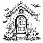 Spooky Halloween Door Coloring Pages 3