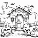 Spooky Halloween Door Coloring Pages 4