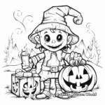Spooky Halloween Present Coloring Pages 1