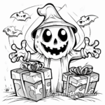 Spooky Halloween Present Coloring Pages 3