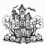 Spooky Victorian Haunted House Coloring Pages 2
