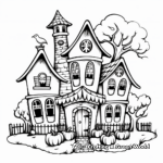 Spooky Victorian Haunted House Coloring Pages 3