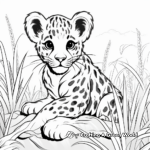 Spotted Leopard Jungle Animal Coloring Pages 1