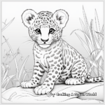 Spotted Leopard Jungle Animal Coloring Pages 2