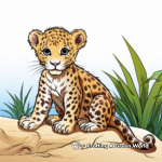 Spotted Leopard Jungle Animal Coloring Pages 4