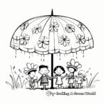 Spring-Theme Blooming Umbrella Coloring Pages 1