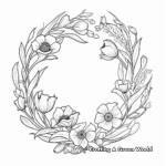 Spring Wreath Coloring Pages filled with Daffodils and Tulips 2