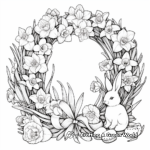 Spring Wreath Coloring Pages filled with Daffodils and Tulips 3