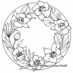 Spring Wreath Coloring Pages filled with Daffodils and Tulips 4