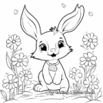 Springtime Bunny and Flowers Coloring Pages 3