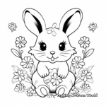 Springtime Bunny and Flowers Coloring Pages 4