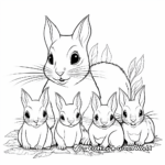 Squirrel Family Coloring Pages: Mom, Dad, and Babies 3