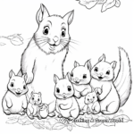 Squirrel Family Coloring Pages: Mom, Dad, and Babies 4