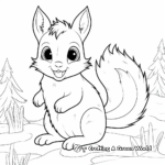 Squirrel in its Winter Fur: Coloring Sheets 1