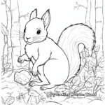 Squirrel in Nature: Forest-Scene Coloring Pages 3