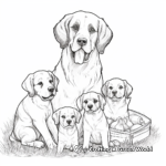 St Bernard Family Coloring Pages: Male, Female, and Puppies 2