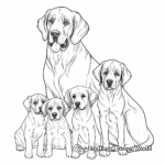 St Bernard Family Coloring Pages: Male, Female, and Puppies 3