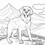 St Bernard in The Mountains: Scenic Coloring Pages 4