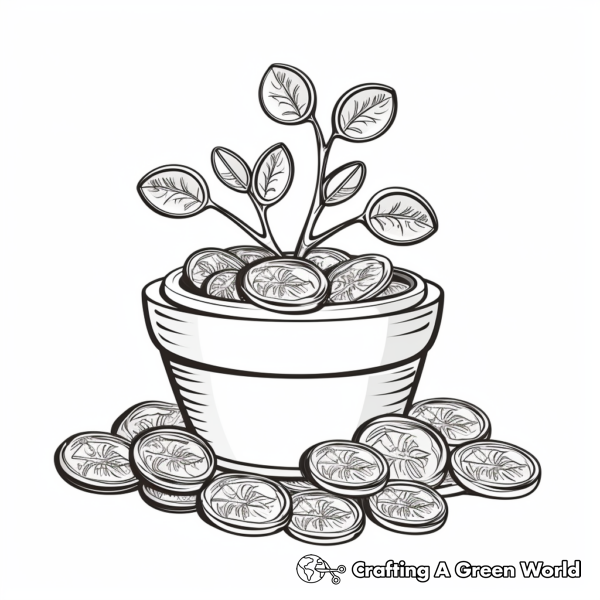 Gold Coin Coloring Pages - Free &amp; Printable!