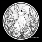 Stained Glass in Nature: Floral and Animals Coloring Pages 1