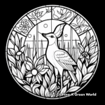Stained Glass in Nature: Floral and Animals Coloring Pages 3