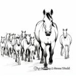 Stallion-Led Herd Coloring Pages 2