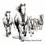 Stampeding Herd of Horses Coloring Pages 1