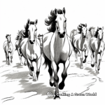 Stampeding Herd of Horses Coloring Pages 2