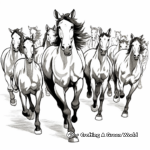 Stampeding Herd of Horses Coloring Pages 3