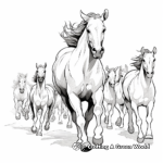 Stampeding Herd of Horses Coloring Pages 4