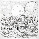 Star-filled Christmas Eve Night Coloring Pages 1