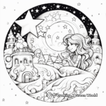 Star-filled Christmas Eve Night Coloring Pages 2