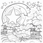 Star-filled Christmas Eve Night Coloring Pages 3