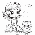 Star-Gazing Girl Owl Coloring Pages 2
