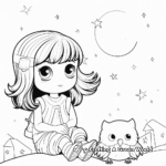 Star-Gazing Girl Owl Coloring Pages 4