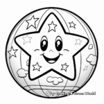 Star-pattern Beach Ball Coloring Pages 1