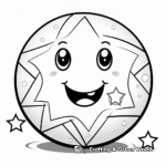 Star-pattern Beach Ball Coloring Pages 4