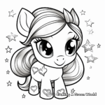 Star-Studded Unicorn Heart Coloring Pages for Kids 3