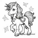 Star-Studded Unicorn Heart Coloring Pages for Kids 4