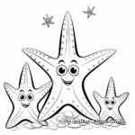 Starfish Family Coloring Pages: Male, Female, and Babies 2