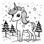 Starry Night Sky Unicorn Coloring Pages 4