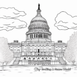 Stately U.S. Capitol Building Coloring Pages 1