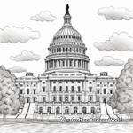Stately U.S. Capitol Building Coloring Pages 2