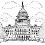 Stately U.S. Capitol Building Coloring Pages 3