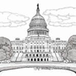 Stately U.S. Capitol Building Coloring Pages 4