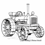 Steam Powered Tractor Coloring Pages 1