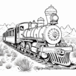Steam Train in the Wild West Coloring Pages 1