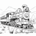Steam Train in the Wild West Coloring Pages 2